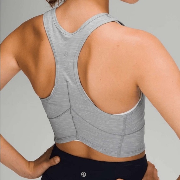 Lululemon Power Thru Crop Tank Top Heathered Rhino Grey Racerback
Women's Size 6 - Picture 3 of 3